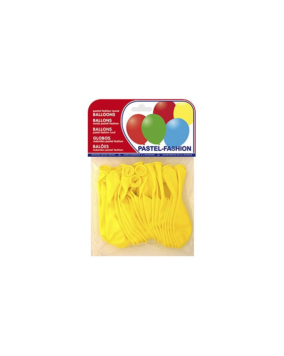 Globo 100% latex biodegradable pastel amarillo bolsa de 20 unidades