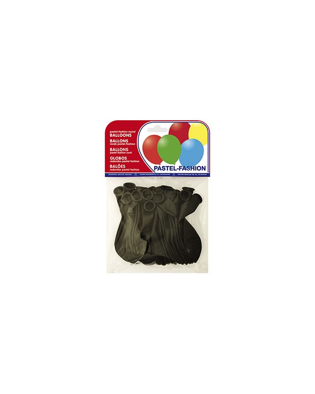 Globo 100% latex biodegradable pastel negro bolsa de 20 unidades