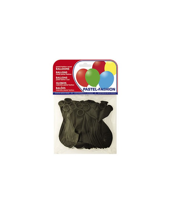Globo 100% latex biodegradable pastel negro bolsa de 20 unidades