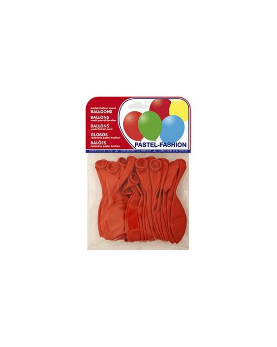 Globo 100% latex biodegradable pastel rojo bolsa de 20 unidades
