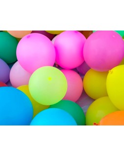 Globo 100% latex biodegradable fluorescente bolsa de 15 unidades colores surtidos