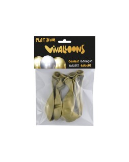 Globo 100% latex biodegradable oro blister de 6 unidades