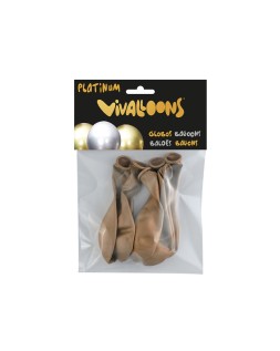 Globo 100% latex biodegradable oro rosa medianoche blister de 6 unidades