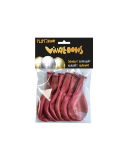 Globo 100% latex biodegradable rojo medianoche blister de 6 unidades