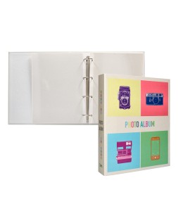 Album de fotos liderpapel anillas con 20 hojas autoadhesivas