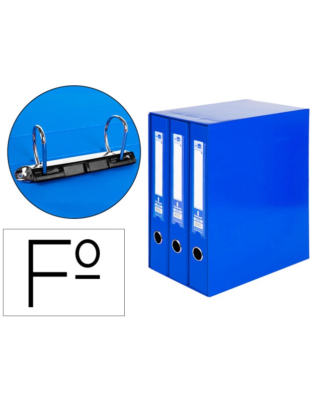 Modulo liderpapel 3 archivadores folio 2 anillas mixtas 40mm azul