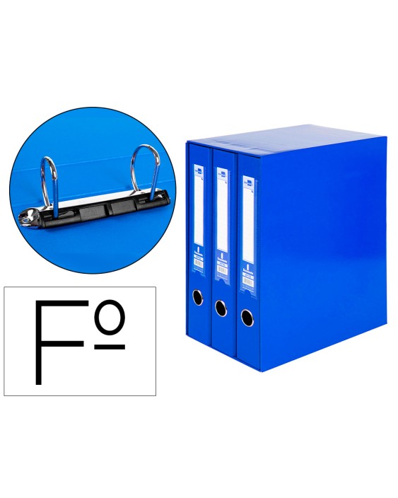 Modulo liderpapel 3 archivadores folio 2 anillas mixtas 40mm azul