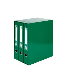 Modulo liderpapel 3 archivadores folio 2 anillas mixtas 40mm verde