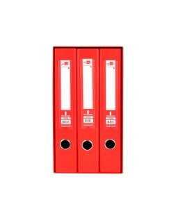 Modulo liderpapel 3 archivadores folio 2 anillas mixtas 40mm rojo