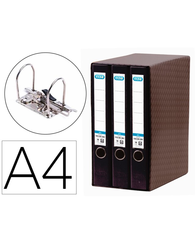 Modulo elba 3 archivadores de palanca din a4 2 anillas negro lomo de 50 mm