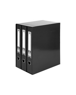 Modulo liderpapel 3 archivadores folio 2 anillas mixtas 40mm negro