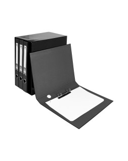 Modulo liderpapel 4 archivadores folio 2 anillas mixtas 25mm negro