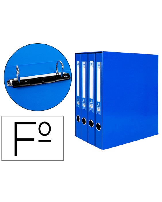 Modulo liderpapel 4 archivadores folio 2 anillas mixtas 25mm azul