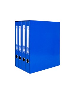 Modulo liderpapel 4 archivadores folio 2 anillas mixtas 25mm azul