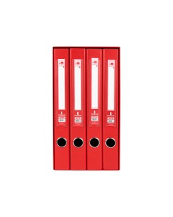 Modulo liderpapel 4 archivadores folio 2 anillas mixtas 25mm rojo