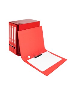 Modulo liderpapel 4 archivadores folio 2 anillas mixtas 25mm rojo