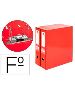 Modulo liderpapel 2 archivadores folio 2 anillas mecanismo de palanca 75mm rojo