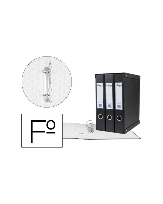 Modulo pardo 3 archivadores de palanca folio 2 anillas de 40 mm color negro 350x200x300 mm