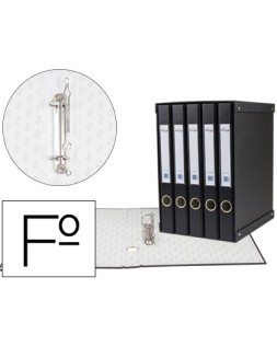 Modulo pardo 5 archivadores de palanca folio 2 anillas de 25 mm negro 350x230x300 mm