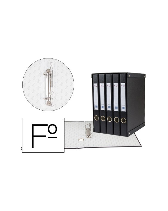 Modulo pardo 5 archivadores de palanca folio 2 anillas de 25 mm negro 350x230x300 mm