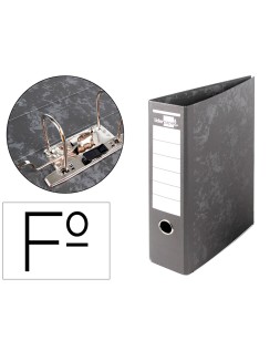 Archivador de palanca liderpapel folio carton forrado sin rado lomo 80mm negro compresor metalico