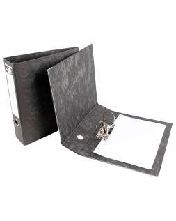 Archivador de palanca liderpapel folio carton forrado sin rado lomo 80mm negro compresor metalico
