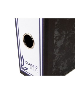 Archivador de palanca liderpapel folio classic blue carton entrecolado sin rado lomo 80mm negro compresor metal