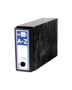 Caja archivador liderpapel classic blue cuarto apaisado negra