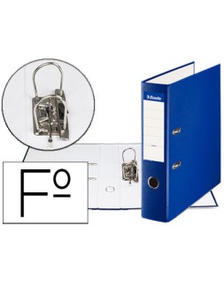 Archivador de palanca esselte carton forrado pvc folio lomo de 75 mm con rado azul