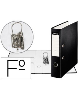 Archivador de palanca esselte carton forrado pvc folio lomo de 75 mm con rado negro