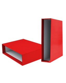Caja archivador liderpapel de palanca carton folio documenta lomo 75mm color rojo