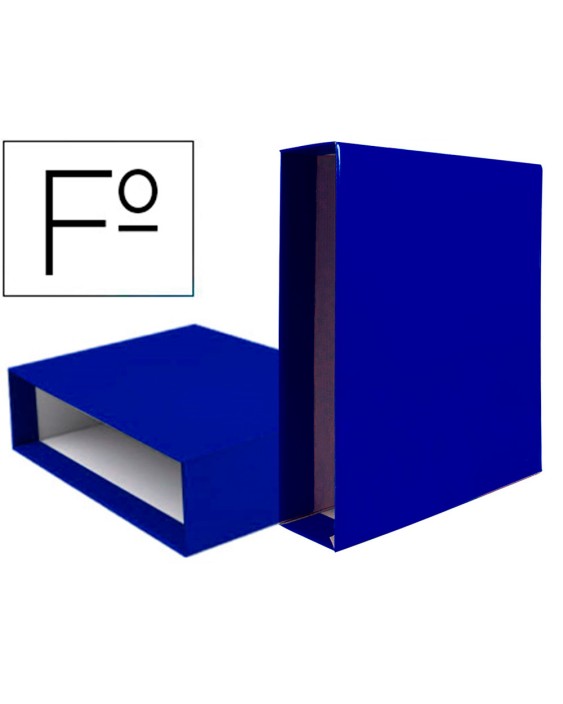 Caja archivador liderpapel de palanca carton folio documenta lomo 75mm color azul