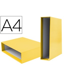 Caja archivador liderpapel de palanca carton din a4 documenta lomo 75mm color amarillo