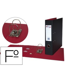 Archivador de palanca pardo folio plastico 2 anillas de 70 mm color negro