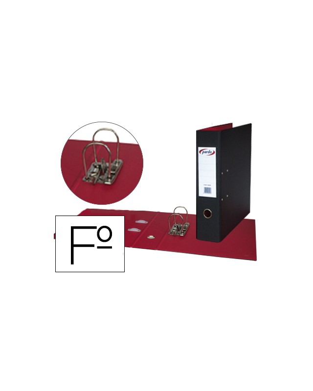 Archivador de palanca pardo folio plastico 2 anillas de 70 mm color negro