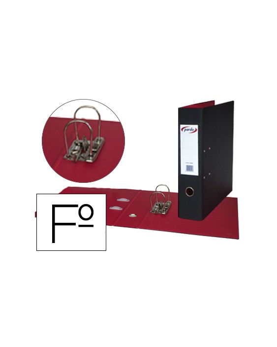 Archivador de palanca pardo folio plastico 2 anillas de 70 mm color negro