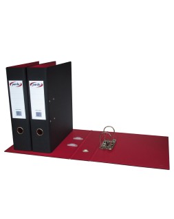 Archivador de palanca pardo folio plastico 2 anillas de 70 mm color negro