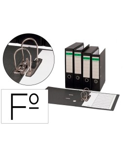 Archivador de palanca elba carton compacto con rado folio lomo de 80 mm negro