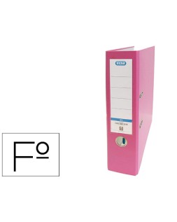 Archivador de palanca elba carton forrado pvc con rado top folio lomo 80 mm rosa