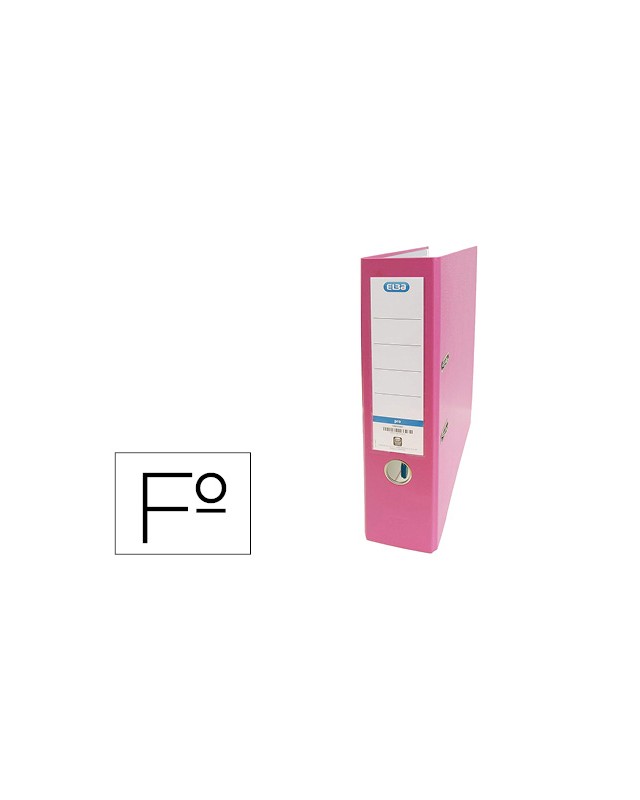 Archivador de palanca elba carton forrado pvc con rado top folio lomo 80 mm rosa