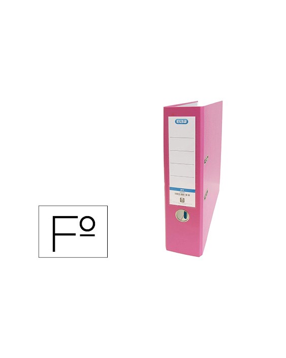 Archivador de palanca elba carton forrado pvc con rado top folio lomo 80 mm rosa