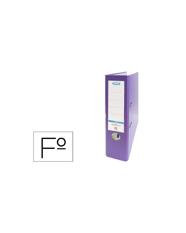 Archivador de palanca elba carton forrado pvc con rado top folio lomo 80 mm violeta
