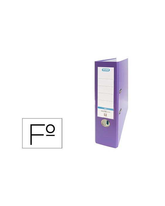 Archivador de palanca elba carton forrado pvc con rado top folio lomo 80 mm violeta