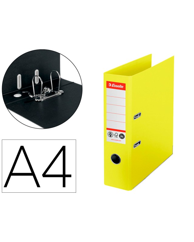 Archivador de palanca esselte n 1 co2 neutral din a4 carton forrado lomo 75 mm amarillo vivida