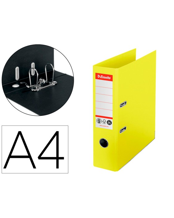 Archivador de palanca esselte n 1 co2 neutral din a4 carton forrado lomo 75 mm amarillo vivida