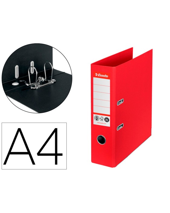 Archivador de palanca esselte n 1 co2 neutral din a4 carton forrado lomo 75 mm rojo vivida