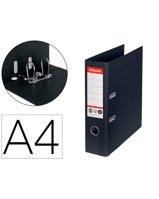 Archivador de palanca esselte n 1 co2 neutral din a4 carton forrado lomo 75 mm negro