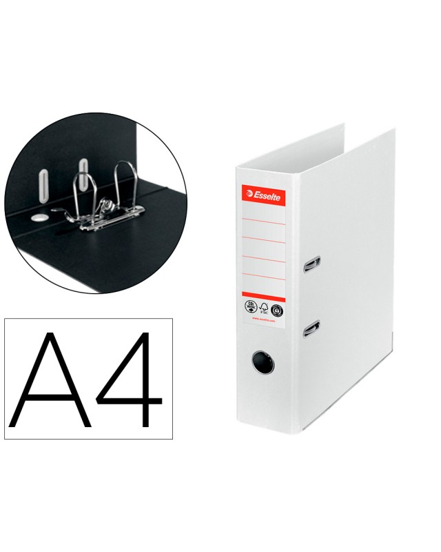 Archivador de palanca esselte n 1 co2 neutral din a4 carton forrado lomo 75 mm blanco