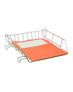 Bandeja sobremesa metalica q-connect cromada 370x275 mm