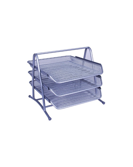 Bandeja sobremesa metalica q-connect kf00822 rejilla plata 3 bandejas movibles 350x278x275 mm